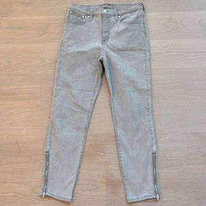 J. CREW Point Sur Hightower Skinny Jean w/Ankle Zippers Smoke Wash Size 29